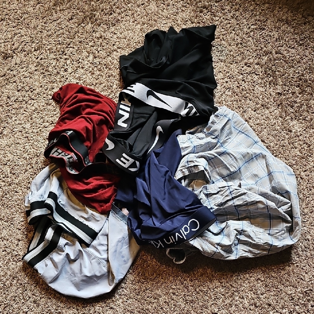 Men's Boxer Briefs Bundle - Black, Red, Blue, Plaid